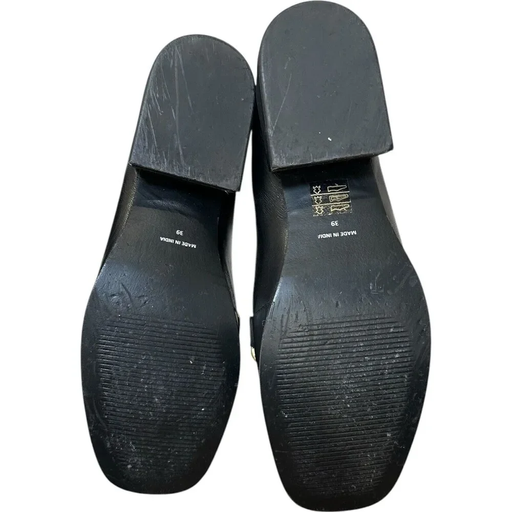 SAINT G JULIET BLACK LEATHER HANDCRAFTED Slip-on MOCCASINS Flats Sz EU 39 US 9 - Picture 9 of 10